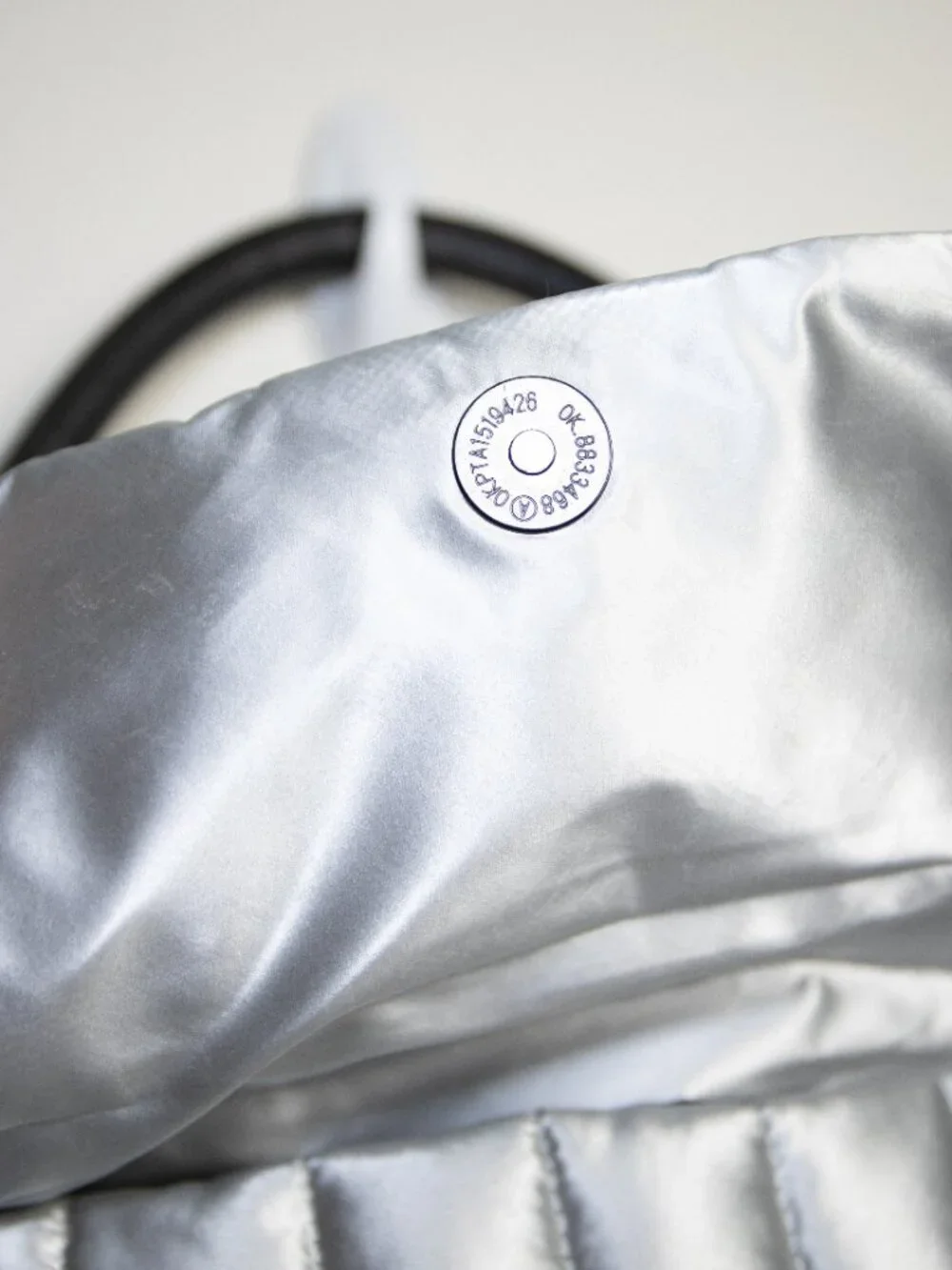 Think Royln Bar Bag Silver Liquid Metallic Puffer Bag